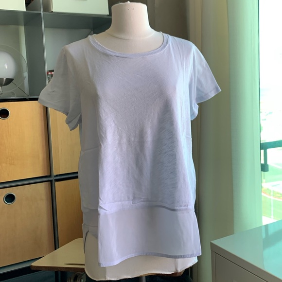 J. Crew Light Blue Tee Combo Cotton & Silk Sz M - Picture 1 of 14